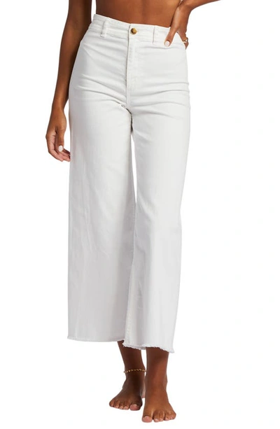 Billabong Free Fall Stretch Cotton Crop Wide Leg Pants In Salt Crystal 1