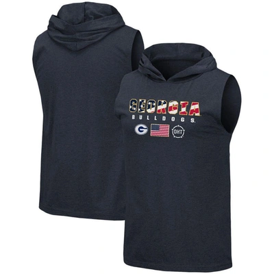 Colosseum Navy Georgia Bulldogs Oht Military Appreciation Americana Hoodie Sleeveless T-shirt