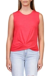 Sanctuary Twisted Cotton Blend Slub Jersey Tank In Island Pink