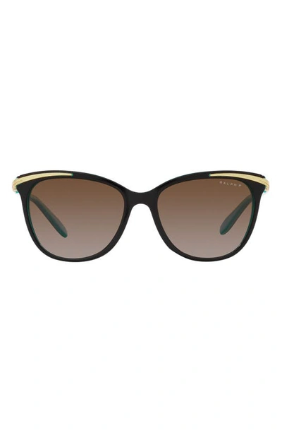 Ralph By Ralph Lauren Ralph Lauren 54mm Polarized Cat Eye Sunglasses In Brown Gradient