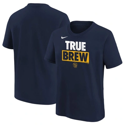 Nike Kids' Youth Navy Milwaukee Brewers Team Engineered T-shirt