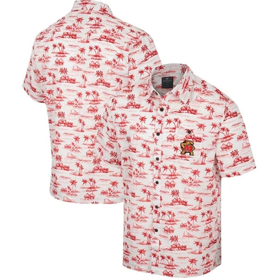 Colosseum White Maryland Terrapins Spontaneous Is Romantic Camp Button-up Shirt