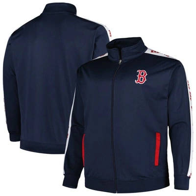 Profile Men's Navy Boston Red Sox Big And Tall Tricot Track Full-zip Jacket