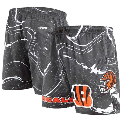 Pro Standard Black Cincinnati Bengals Allover Marble Print Shorts