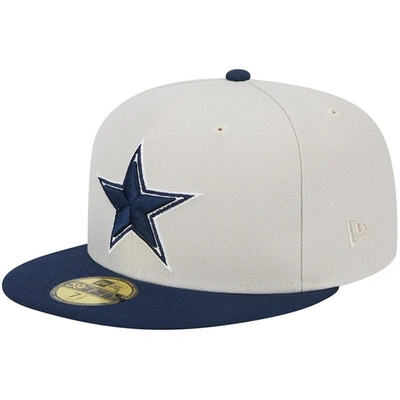 New Era Men's  Khaki, Navy Dallas Cowboys Super Bowl Champions Patch 59fifty Fitted Hat In Khaki,navy