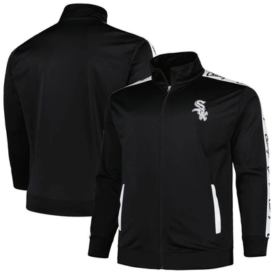 Profile Men's Black Chicago White Sox Big And Tall Tricot Track Full-zip Jacket