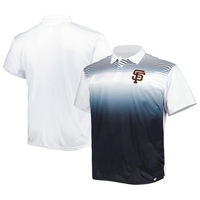 Profile Men's White, Black San Francisco Giants Big And Tall Sublimated Polo Shirt In White,black
