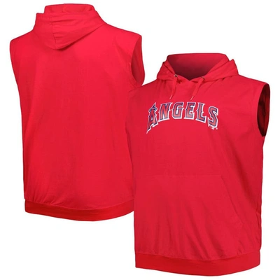 Profile Red Los Angeles Angels Jersey Pullover Muscle Hoodie