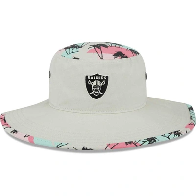 New Era Men's  Khaki Las Vegas Raiders Retro Beachin' Bucket Hat