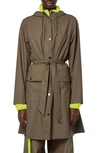 Rains Curve Waterproof Jacket In Wood