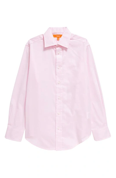 Tallia Kids' Dot Button-up Shirt In Pink/ White