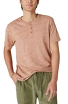 Lucky Brand Short Sleeve Henley In Sequoia Brown