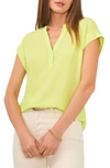 Vince Camuto Split Neck Georgette Blouse In Cool Lime