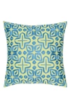 Rochelle Porter Beauty Cotton Accent Pillow In Blue/ Sunshine
