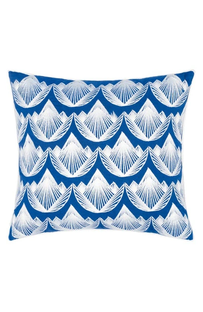 Rochelle Porter Lotus Cotton Accent Pillow In White/ Blue