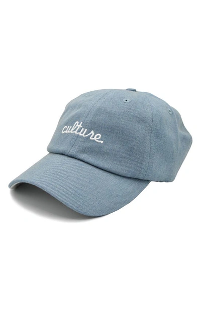 A Life Well Dressed Culture Statement Baseball Cap In Light Denim/ White