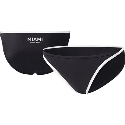 G-iii 4her By Carl Banks Black Miami Hurricanes Play Action Bikini Bottoms