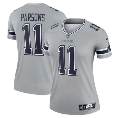 Nike Micah Parsons Silver Dallas Cowboys Inverted Legend Jersey In Gray