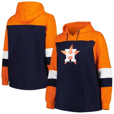 Profile Navy Houston Astros Plus Size Colorblock Pullover Hoodie