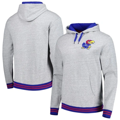 Mitchell & Ness Men's  Heather Gray Kansas Jayhawks Pullover Hoodie