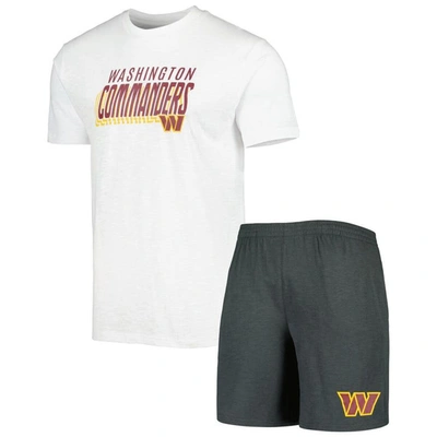 Concepts Sport Charcoal/white Washington Commanders Downfield T-shirt & Shorts Sleep Set