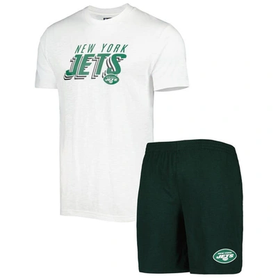 Concepts Sport Green/white New York Jets Downfield T-shirt & Shorts Sleep Set