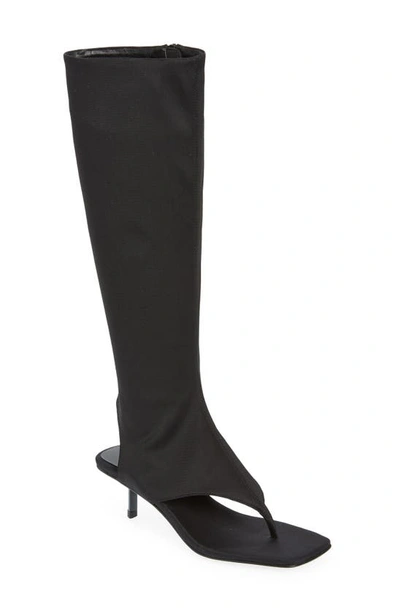 Jeffrey Campbell Confidence Knee High Sandal In Black Neoprene