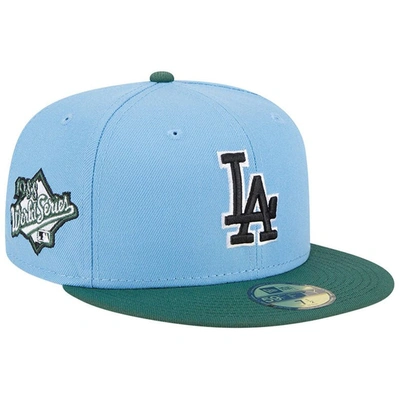 New Era Men's  Sky Blue, Cilantro Los Angeles Dodgers 1988 World Series 59fifty Fitted Hat In Sky Blue,cilantro