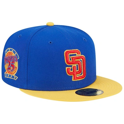 New Era Men's  Royal, Yellow San Diego Padres Empire 59fifty Fitted Hat In Royal,yellow