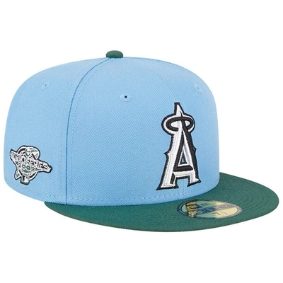 New Era Men's  Sky Blue, Cilantro Los Angeles Angels 2002 World Series 59fifty Fitted Hat In Sky Blue,cilantro