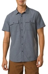 Prana Lost Sol Short Sleeve Button-up Shirt In Nautical Heather
