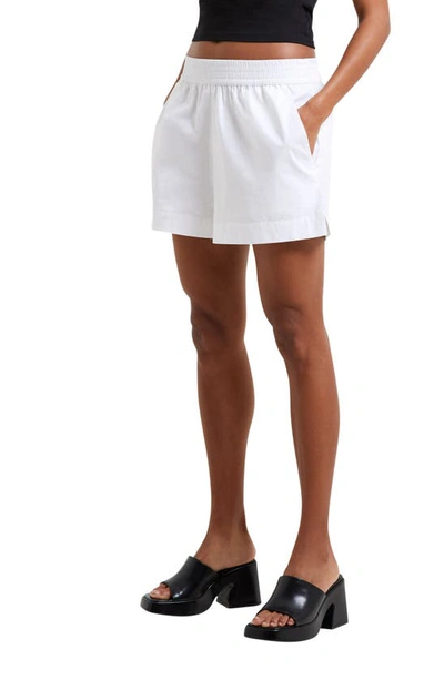 French Connection Rhodes Cotton Shorts In Linen White