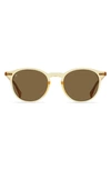 Raen Basq 50mm Round Sunglasses In Champagne Crystal/suntan