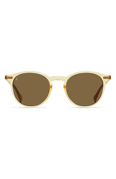 Raen Basq 50mm Round Sunglasses In Champagne Crystal/ Suntan