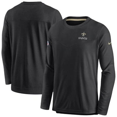 Nike Black New Orleans Saints Sideline Lockup Performance Long Sleeve T-shirt