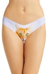 Commando Print Thong In Photo-op Tabby Cat