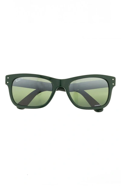 Ray Ban Mr. Burbank 58mm Gradient Polarized Rectangular Sunglasses In Green