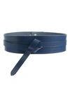 Isabel Marant Moshy Knot Leather Wrap Belt In Navy