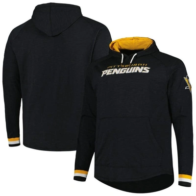 Mitchell & Ness Men's  Black Pittsburgh Penguins Big And Tall Legendary Raglan Pullover Hoodie