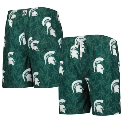 Wes & Willy Kids' Youth   Green Michigan State Spartans Palm Tree Swim Shorts