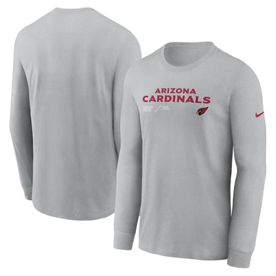 Nike Gray Arizona Cardinals Sideline Infograph Lock Up Performance Long Sleeve T-shirt