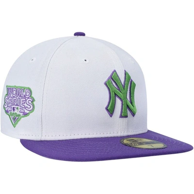 New Era White New York Yankees  Side Patch 59fifty Fitted Hat