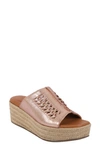 Gentle Souls By Kenneth Cole Silvana Woven Platform Slide Sandal In Rose Gold