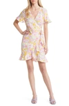 Vero Moda Henna Frill Wrap Dress In Bright Green Aop Tiny Dots St
