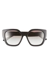 Prada 52mm Butterfly Polarized Sunglasses In Black/gray Gradient