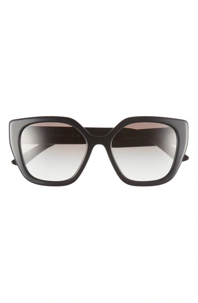 Prada 52mm Butterfly Polarized Sunglasses In True Black