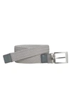 Johnston & Murphy Reversible Stretch Belt In Gray,white