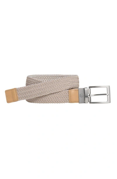 Johnston & Murphy Reversible Stretch Belt In Dark Taupe,white