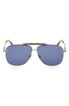 Tom Ford Jaden 60mm Polarized Navigator Sunglasses In Metallic