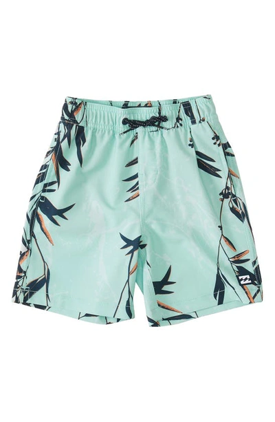 Billabong Kids' Sundays Layback Water Repellent Swim Trunks In Mint